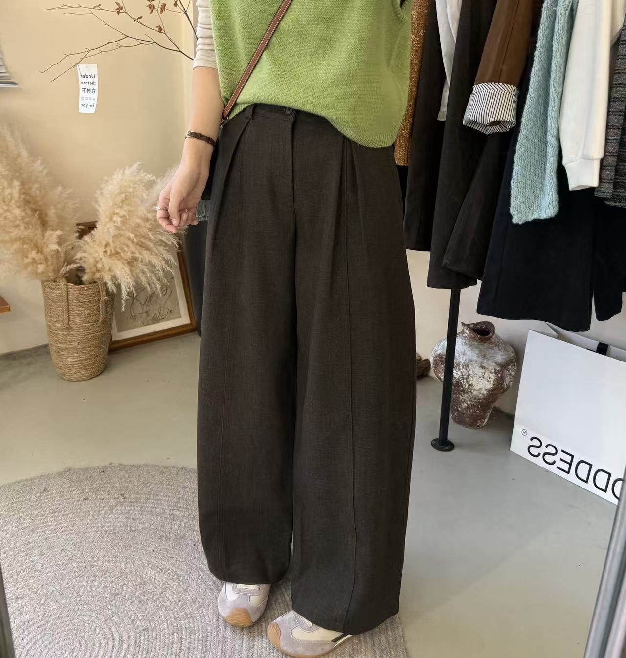 【自在穿型】小个子的逆行神器高级定制复合西装阔腿裤2253