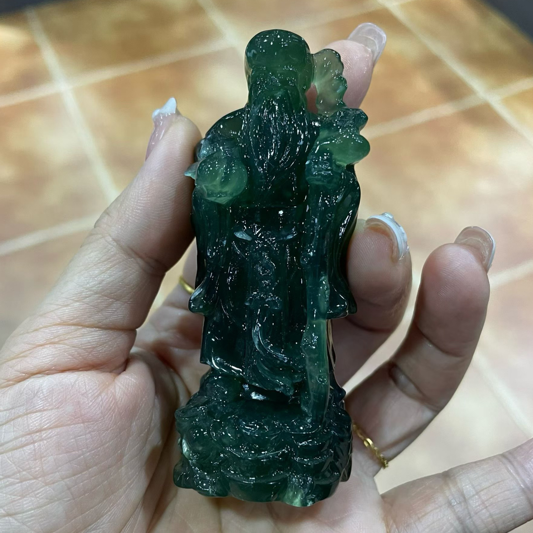 精品岫玉180料寿星手把件