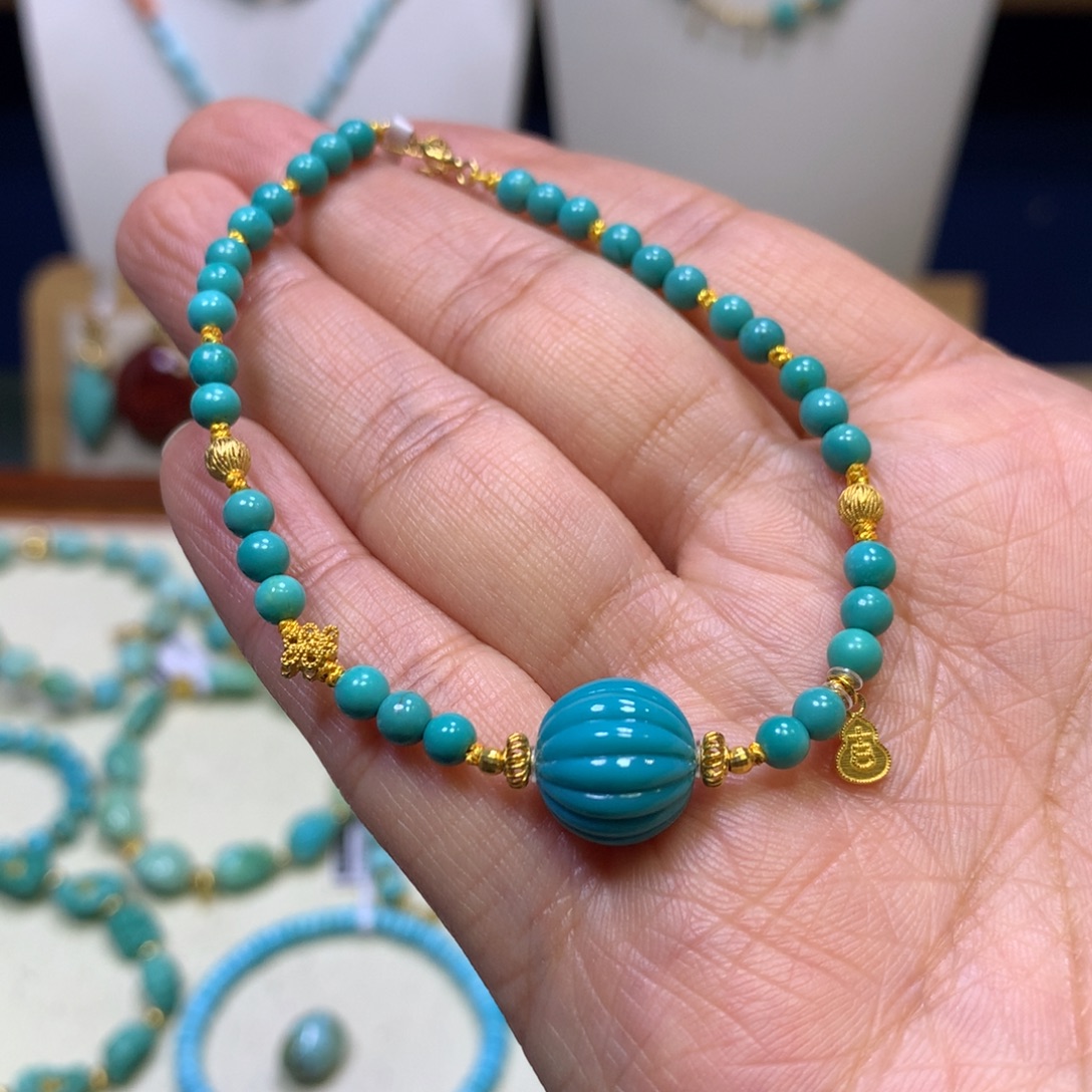 绿松石18K金镶嵌单圈