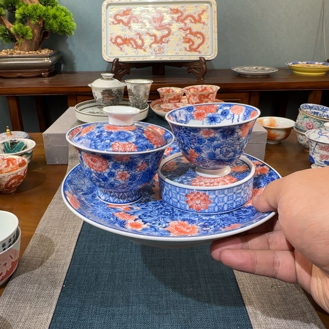 ?*?精工釉上万花四件套