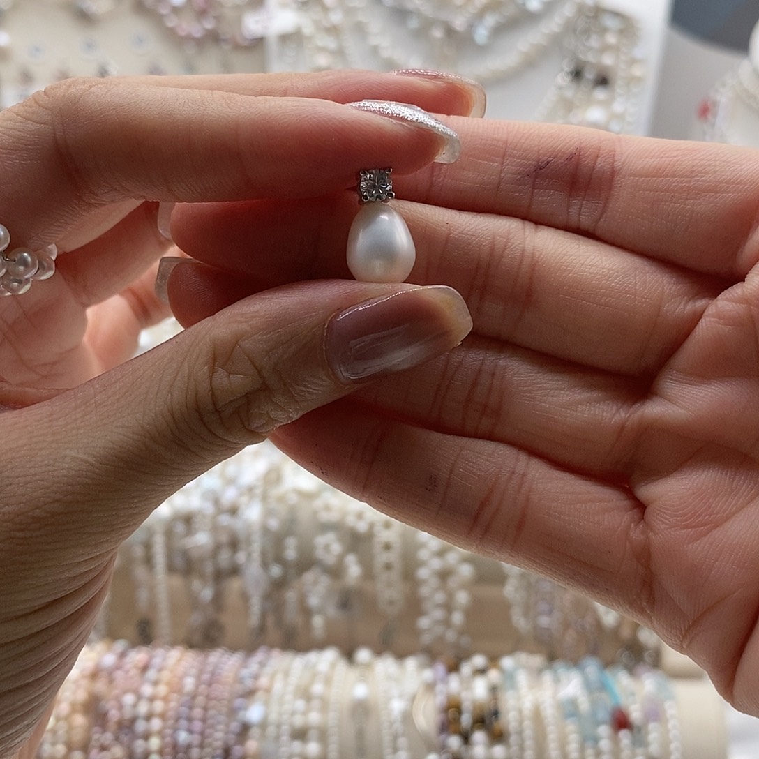 银S925镶嵌手绳淡水珍珠