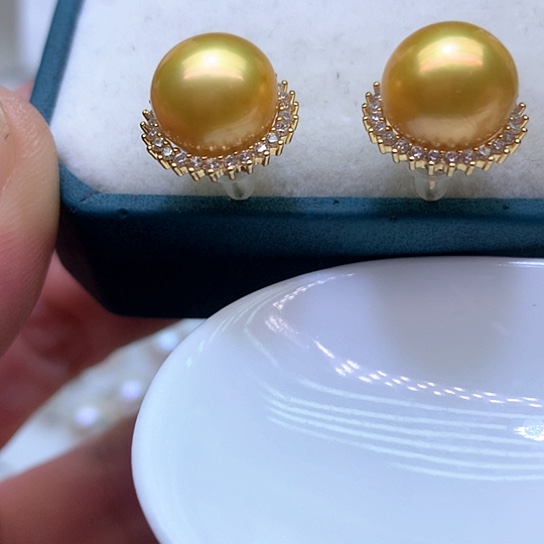 淡水珍珠耳饰银S925镶嵌