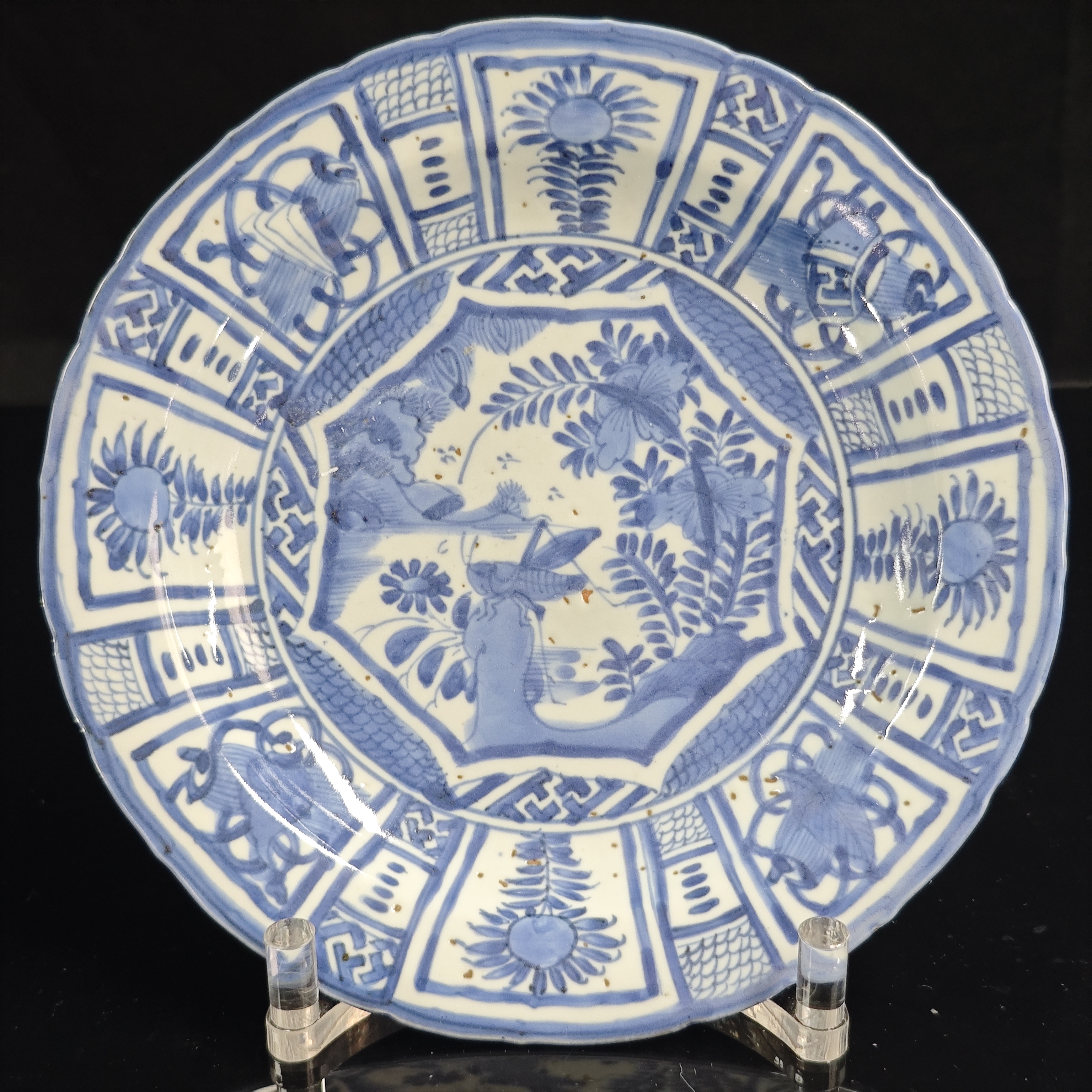 明 万历 青花草虫纹盘MA-0039