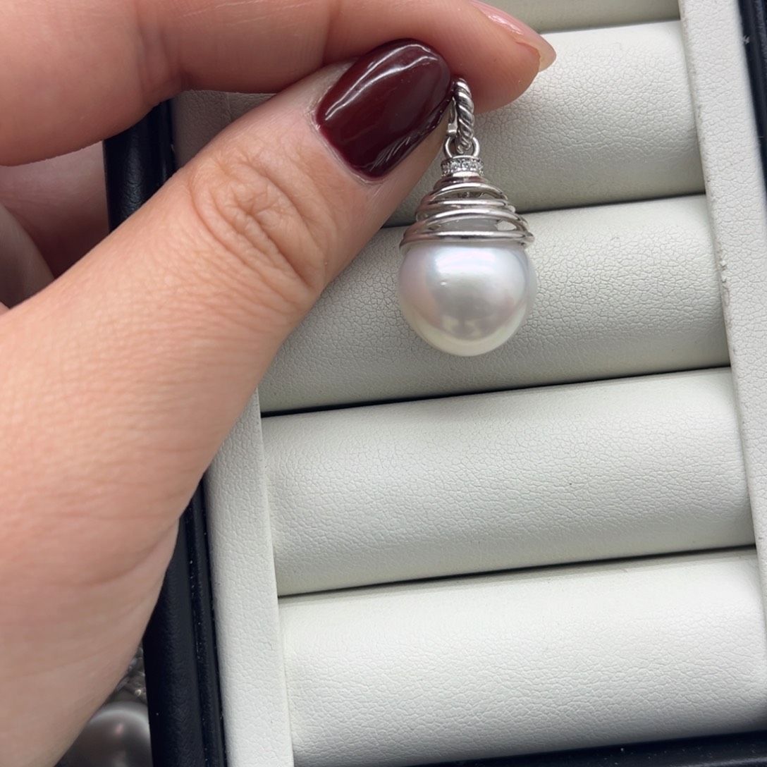 银S925镶嵌吊坠(不含链)海水珍珠