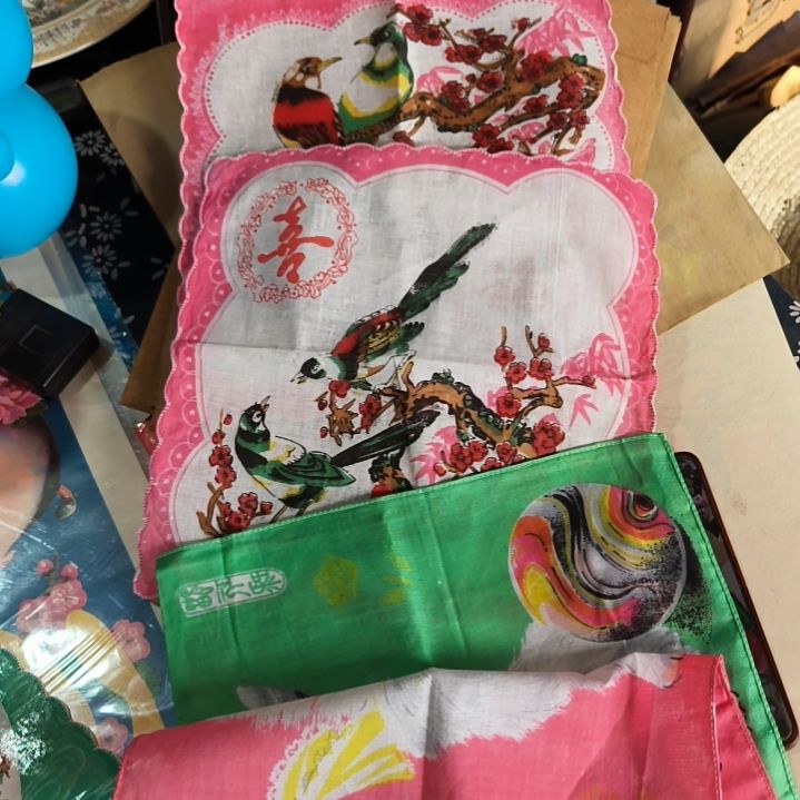 无***草手绢四个梅花两个猫咪两个