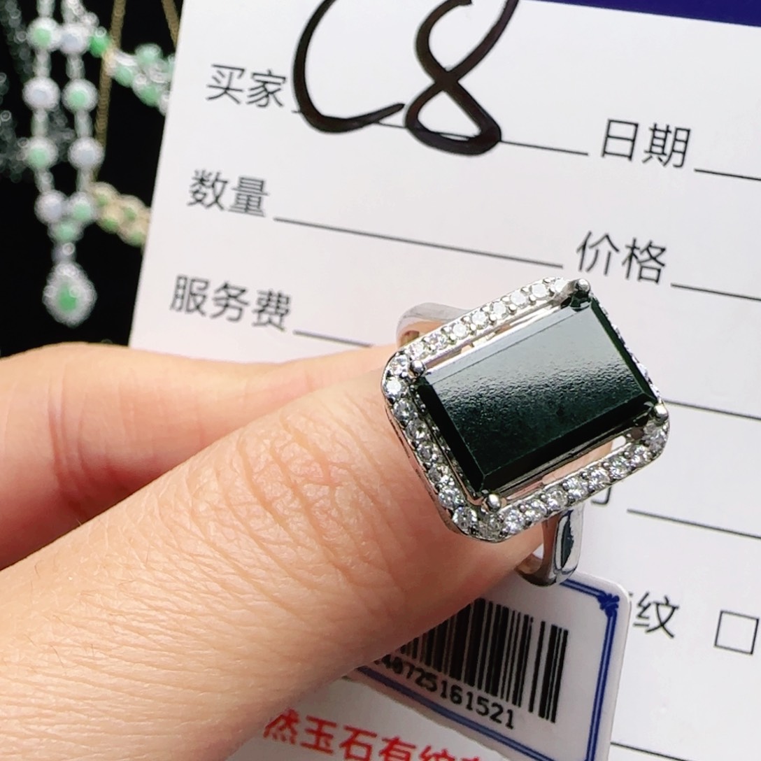 银S925镶嵌手链翡翠