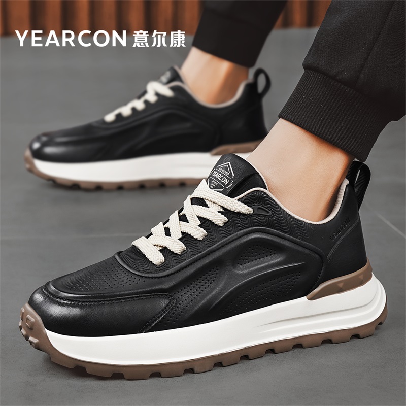 YEARCON/意尔康男鞋夏季厚底增高经典百搭休闲通勤鞋男士时尚潮鞋