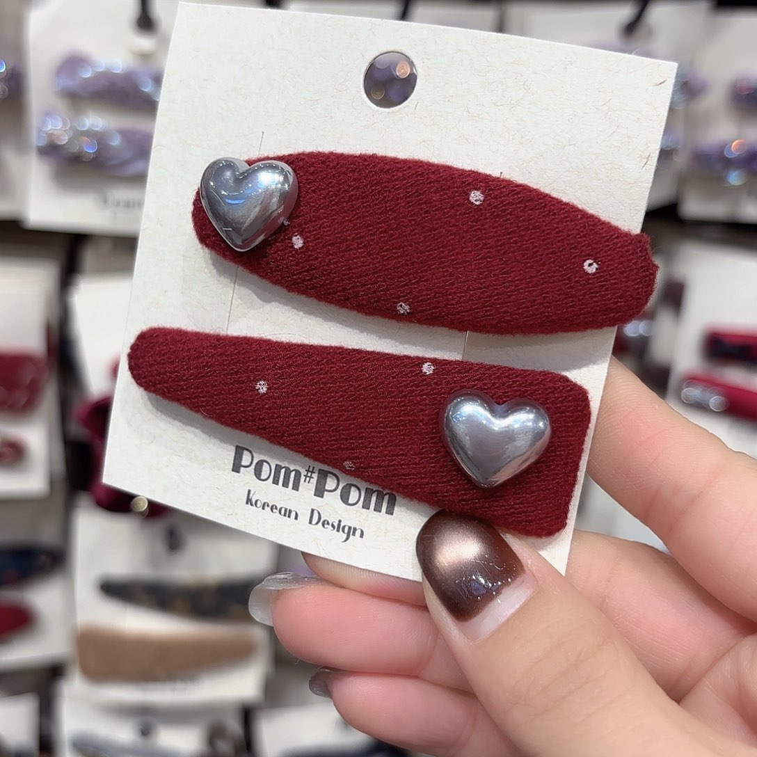 布艺铁合金银色爱心拜拜