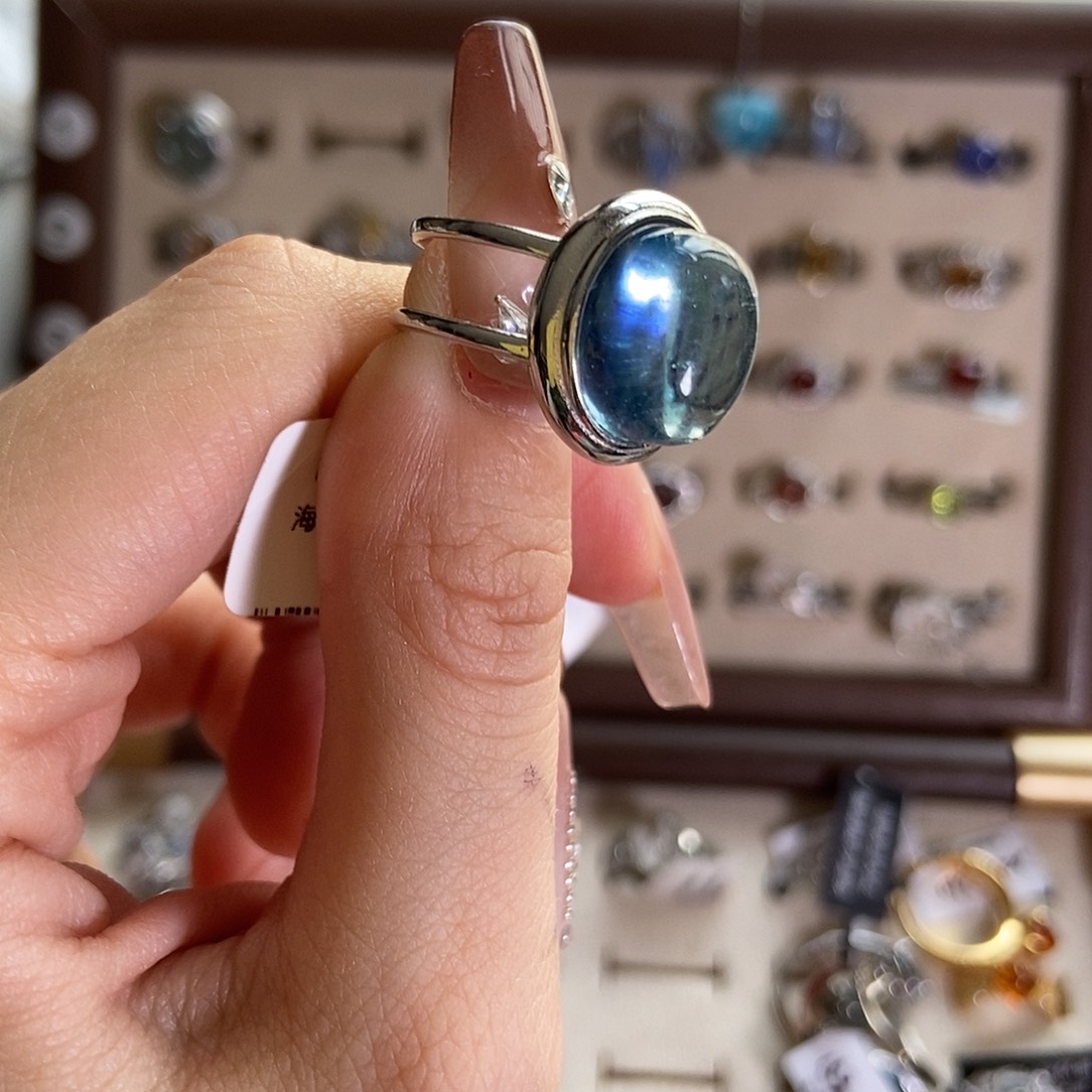 疯***子未镶嵌水晶戒指海蓝宝260