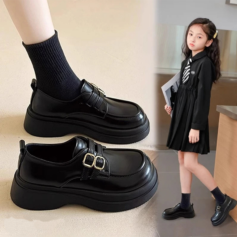 小皮鞋女款英伦风单鞋新款春秋款百搭软底圆头乐福鞋黑色公主鞋子
