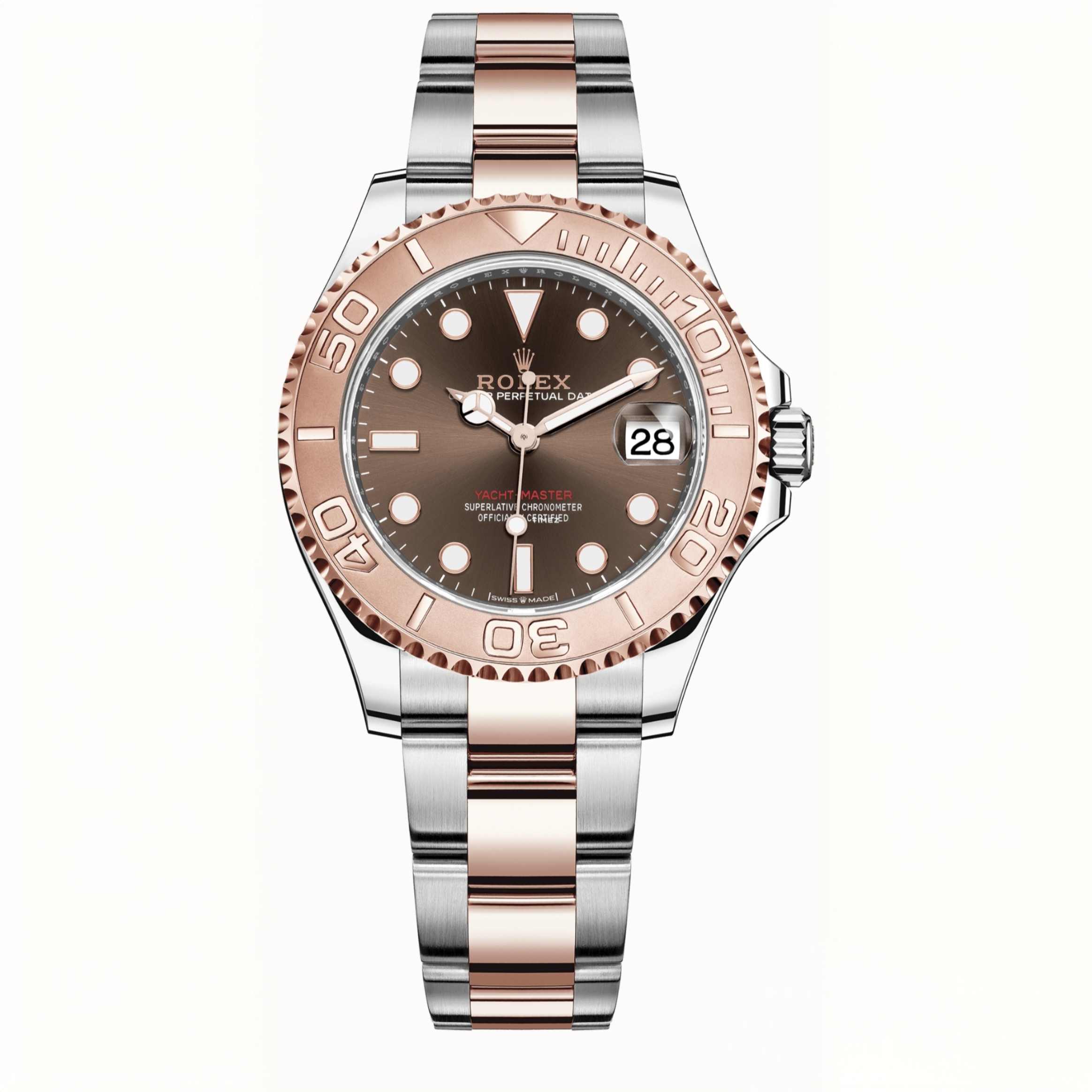 99新 Rolex/劳力士 游艇名仕37mm/268621/夜光/咖盘间玫瑰金/单表