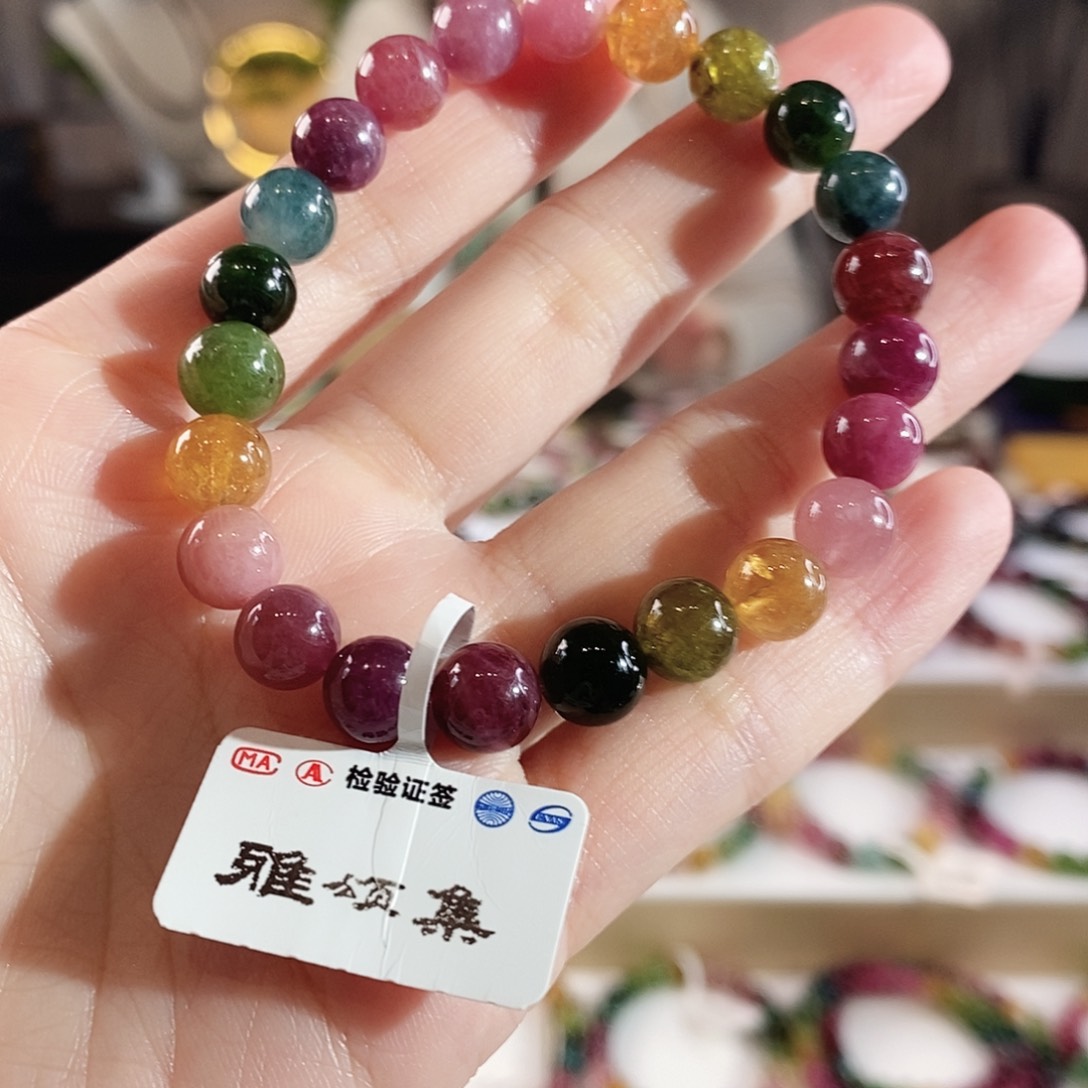 碧玺手串未镶嵌G2412单圈颜色微差