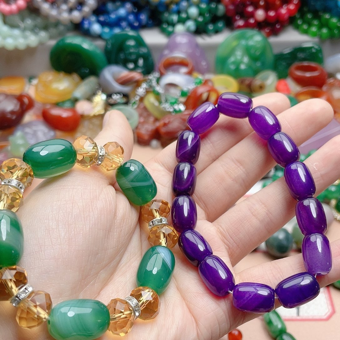 玛瑙/玉髓颈饰合金平**伴