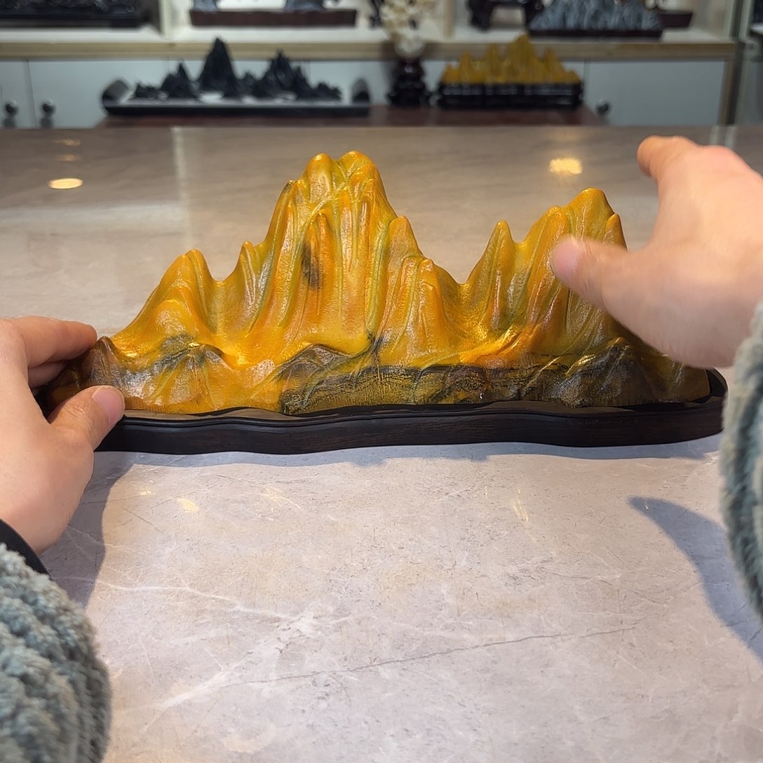 智***方灵璧石手工雕刻奇石摆件