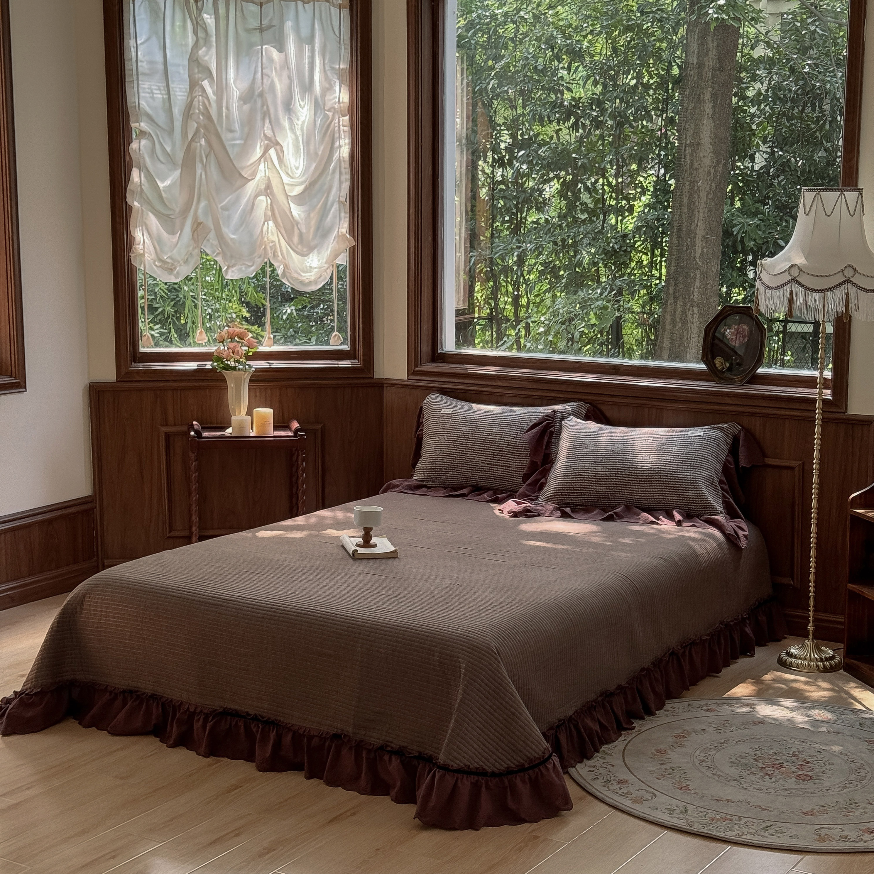 十七【床盖单品】法式中古高级风美式花边款全棉纯棉单床盖床裙枕套