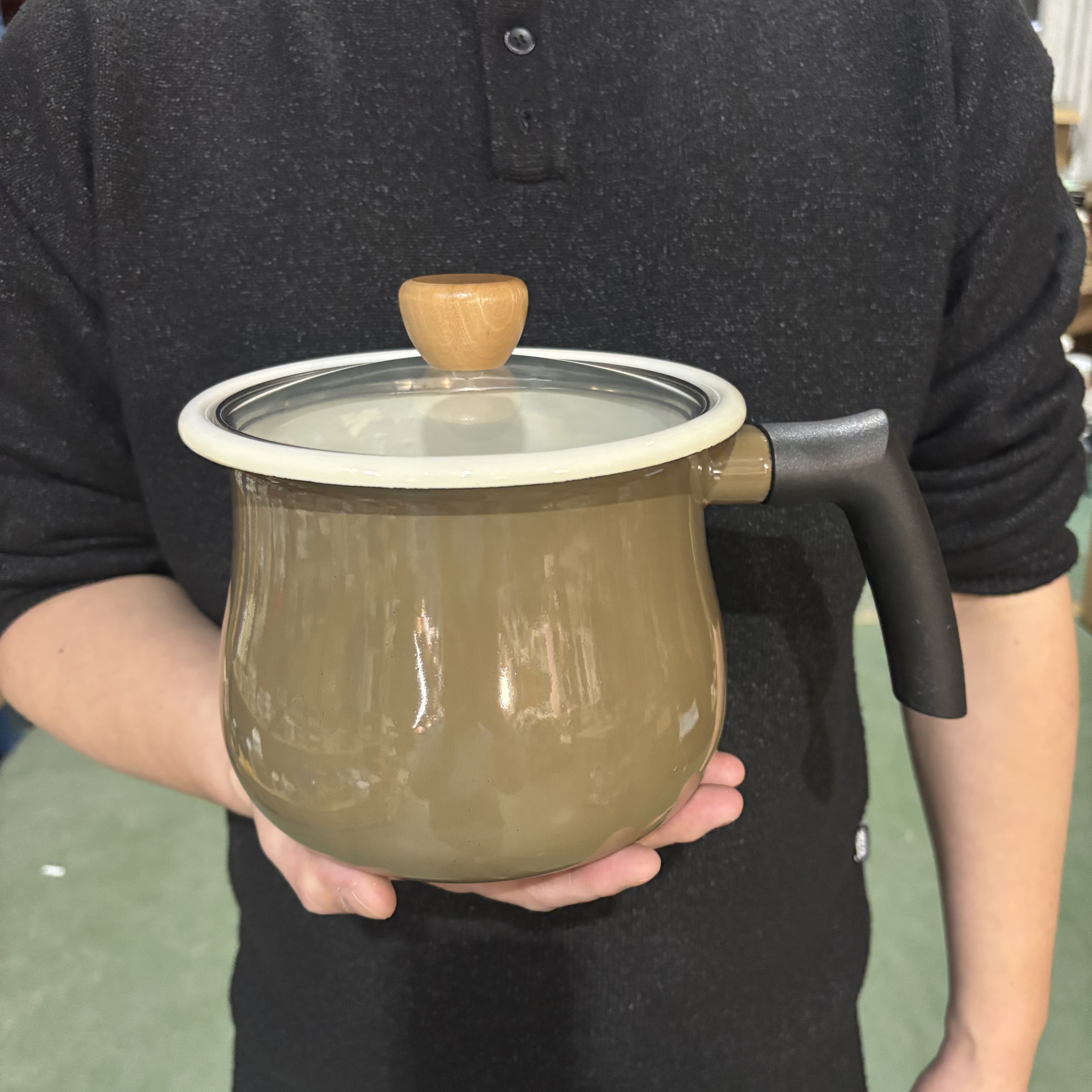 日式早餐粥加深型热奶锅手柄煮面泡面油小汤锅弯把手燃气电磁炉