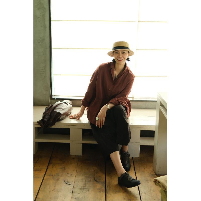 Li Wang/里望设计师款 双层日本纸感棉 复古小领宽松西装外套