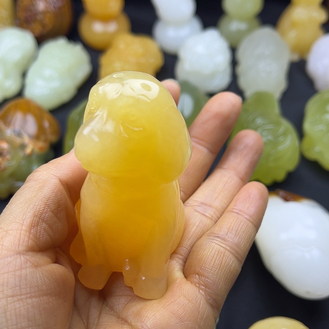 (***)昆仑玉石手把件碧玺（处理）