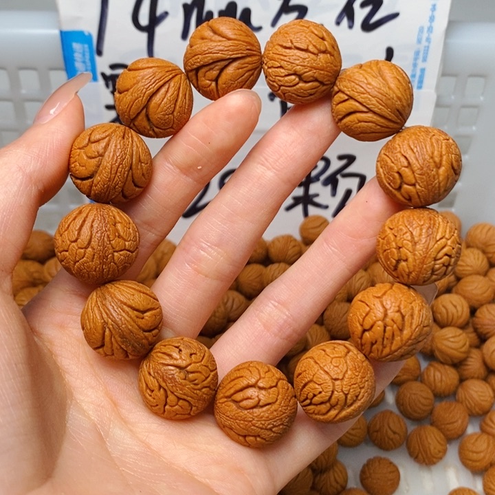 桃核手串19mm左右金丝龙珠单圈