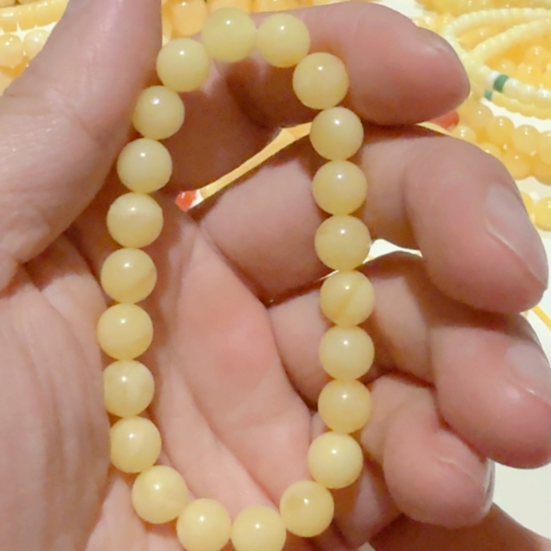 蜜蜡手串未镶嵌琥珀蜜蜡手串8mm+