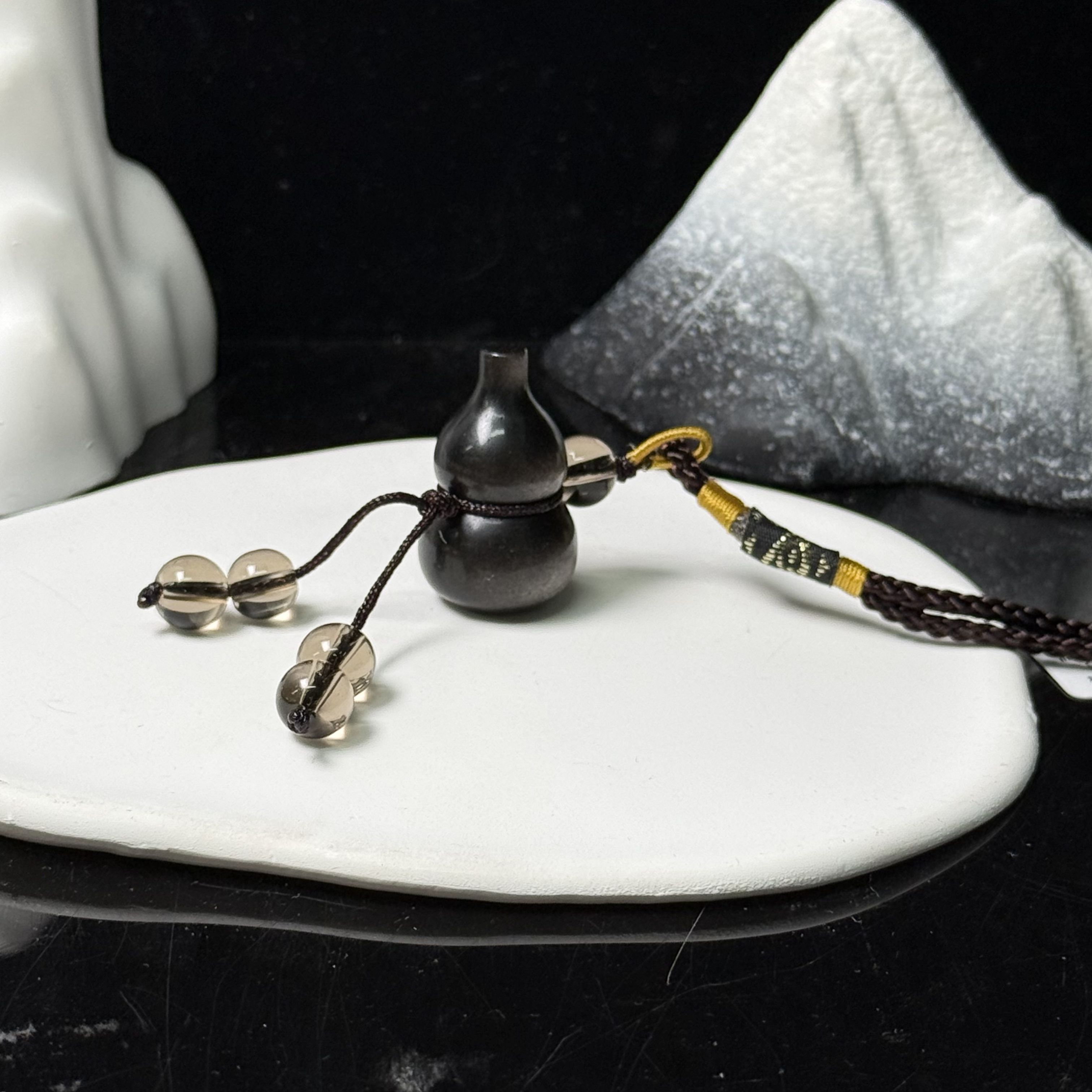 黑曜石葫芦挂件     