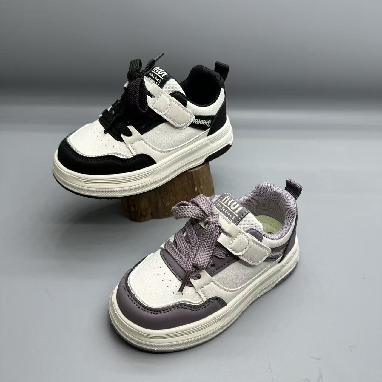 儿童皮面魔术贴童鞋休闲鞋百搭时尚低帮运动板鞋鞋71015