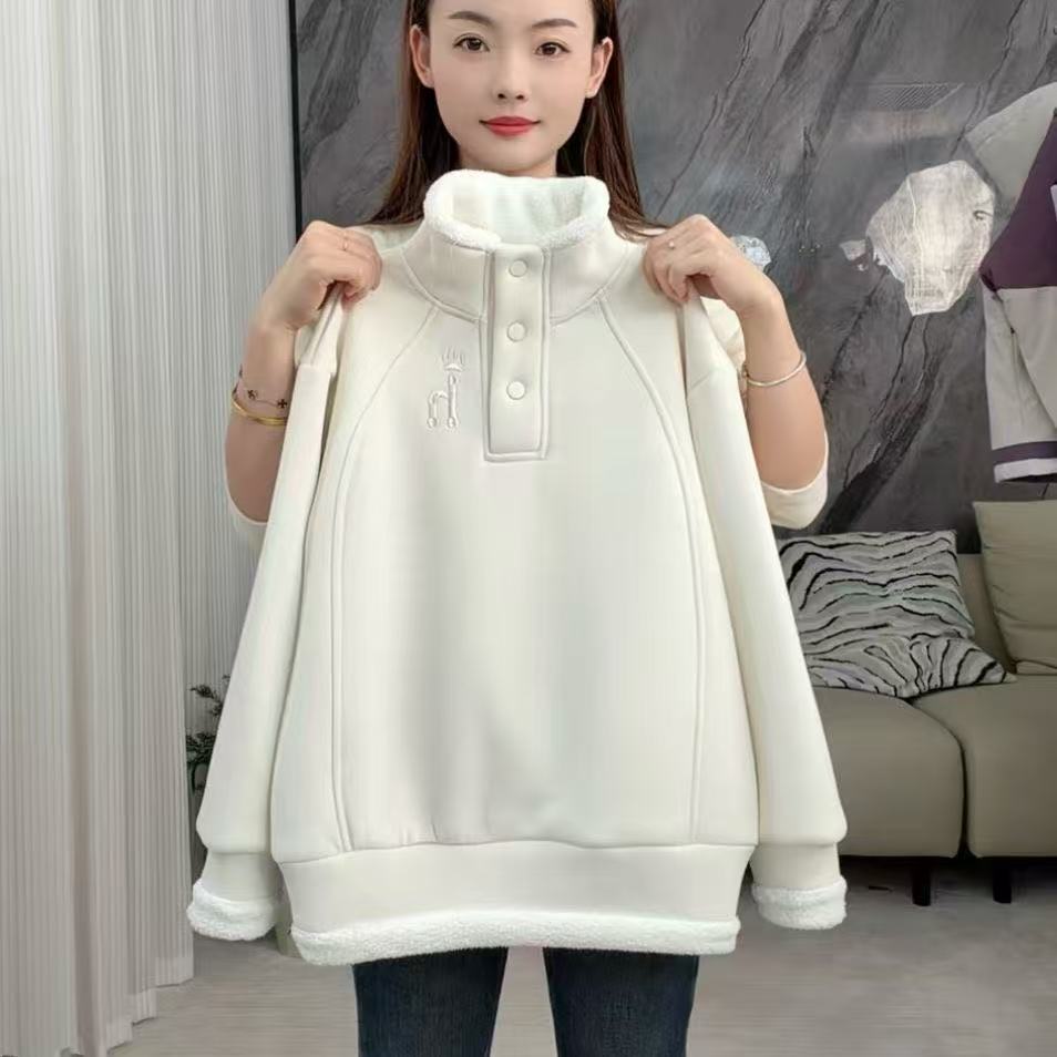 2025冬季新款男童女童保暖休闲上衣儿童加绒加厚长袖连帽卫衣潮流