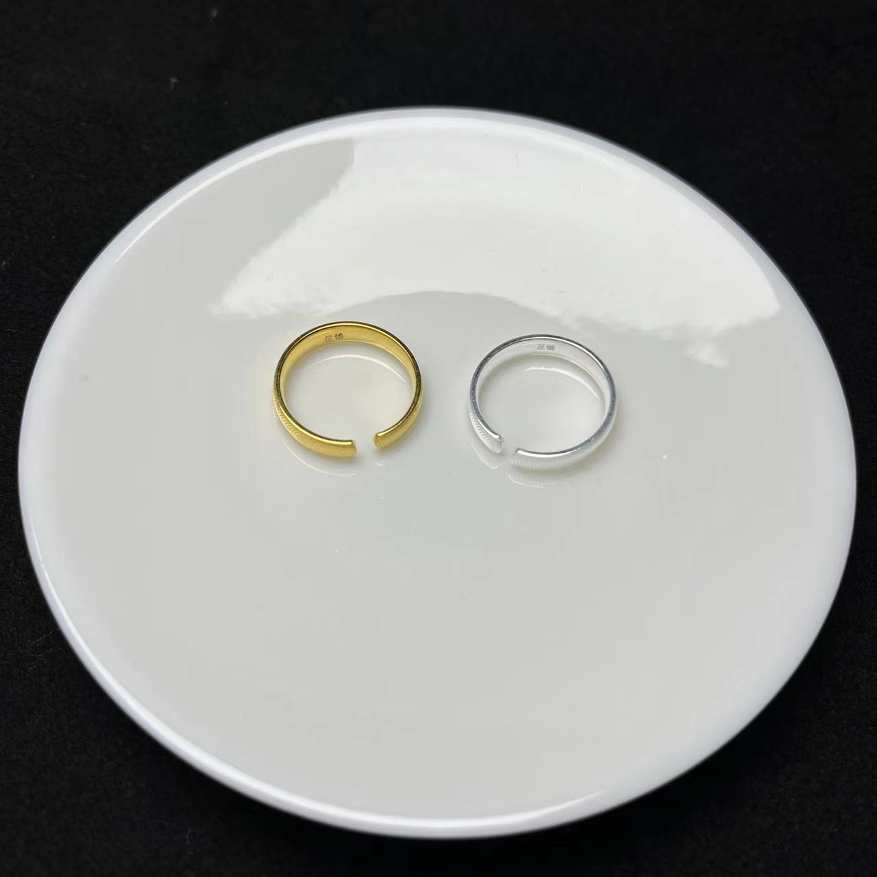 足银戒指 足银戒圈 1678金色1666银色