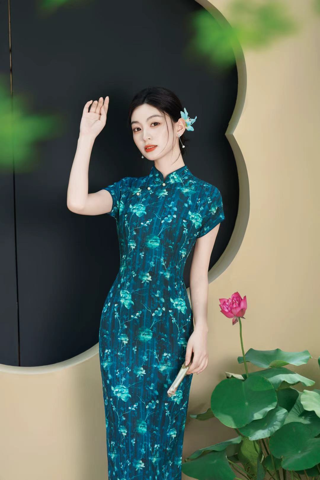 新中式国风旗袍2025夏季新款中长款女士优雅气质旗袍显瘦复古日常