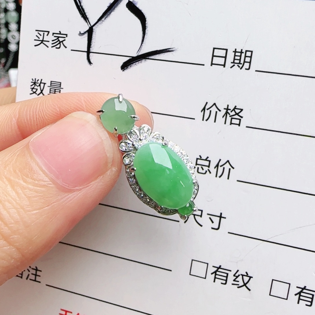 银S925镶嵌手链翡翠