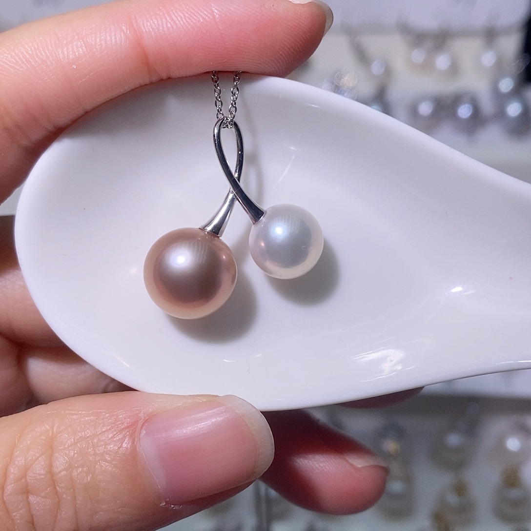 淡水珍珠吊坠(赠链)银S925镶嵌