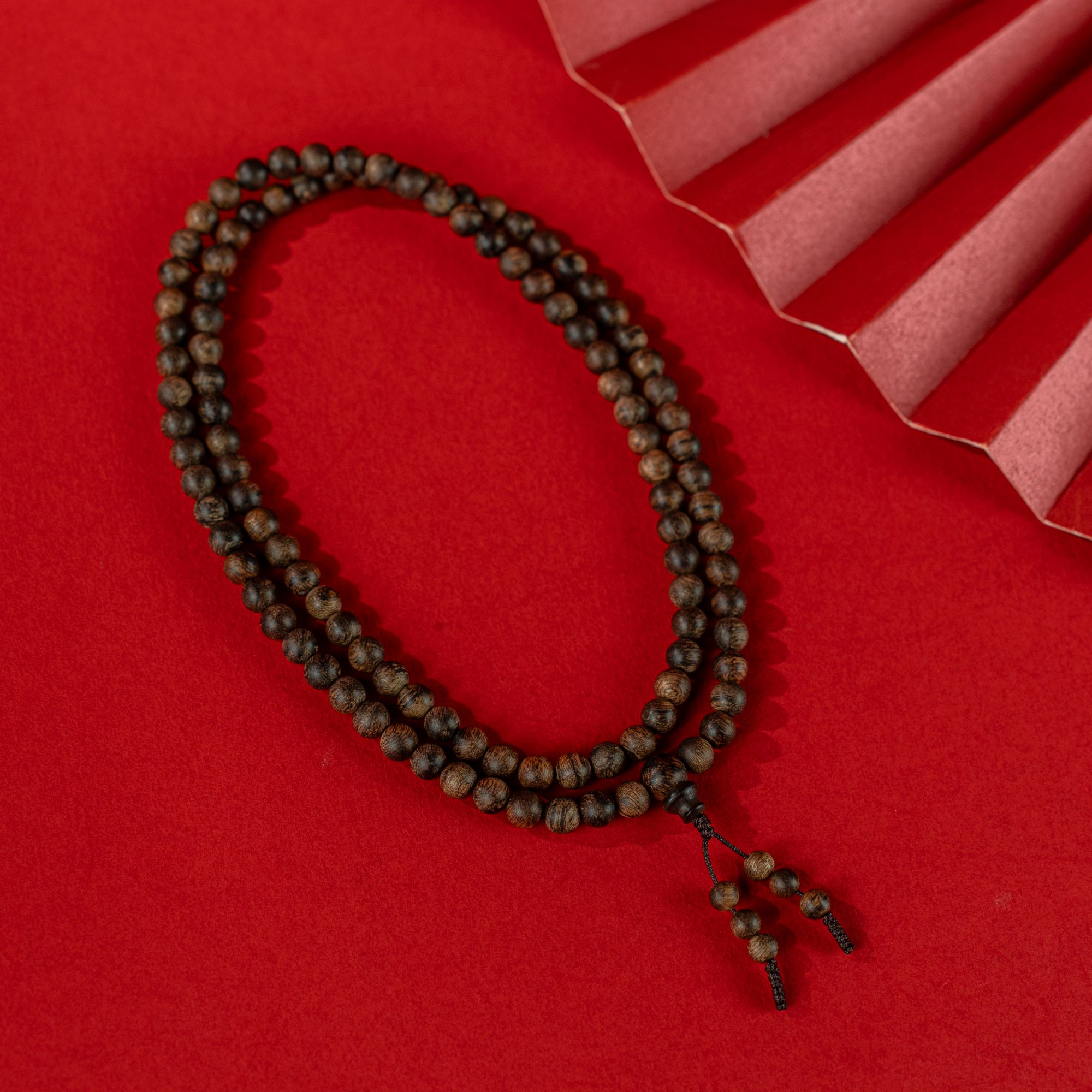 沉香越南芽庄白奇楠虫漏瘤疤老料0.6*108多圈长链典藏款