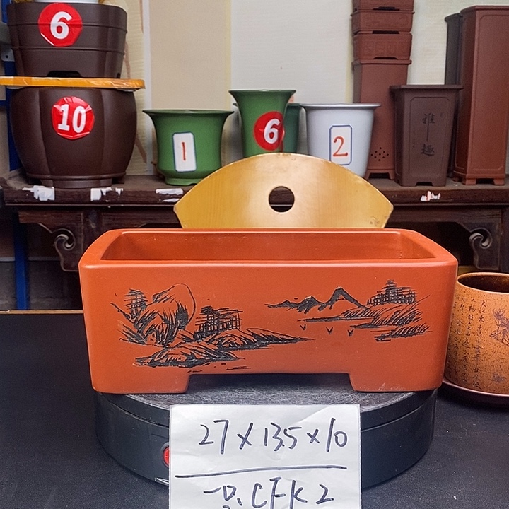 紫砂花盆货号一只CFK2