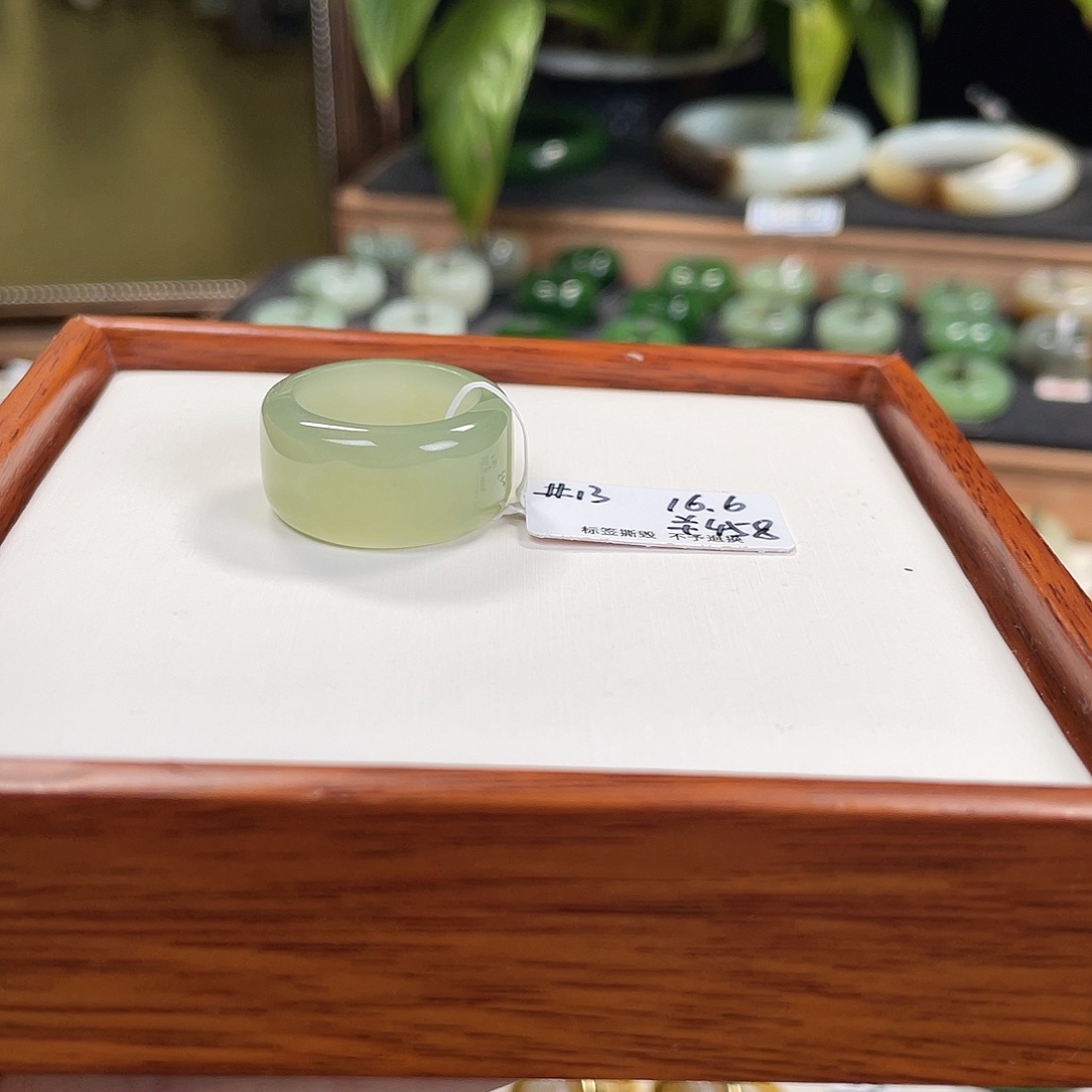 和田玉未镶嵌戒指6-内径16.6