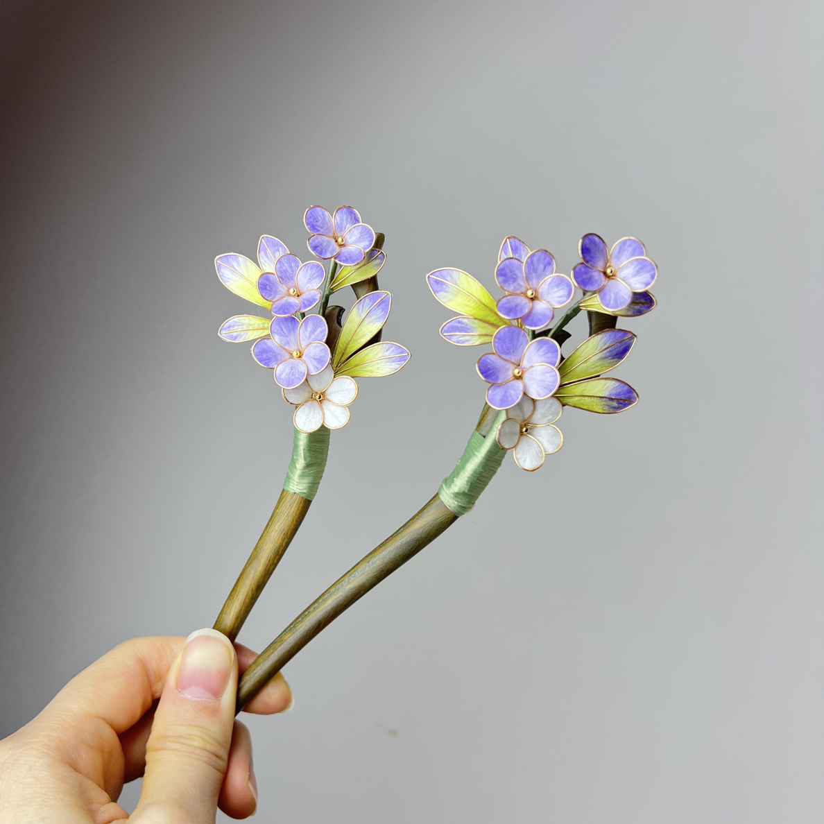 纯手工非遗绒花掐丝发簪 No退No换 复古精致簪子日常佩戴挽发素雅