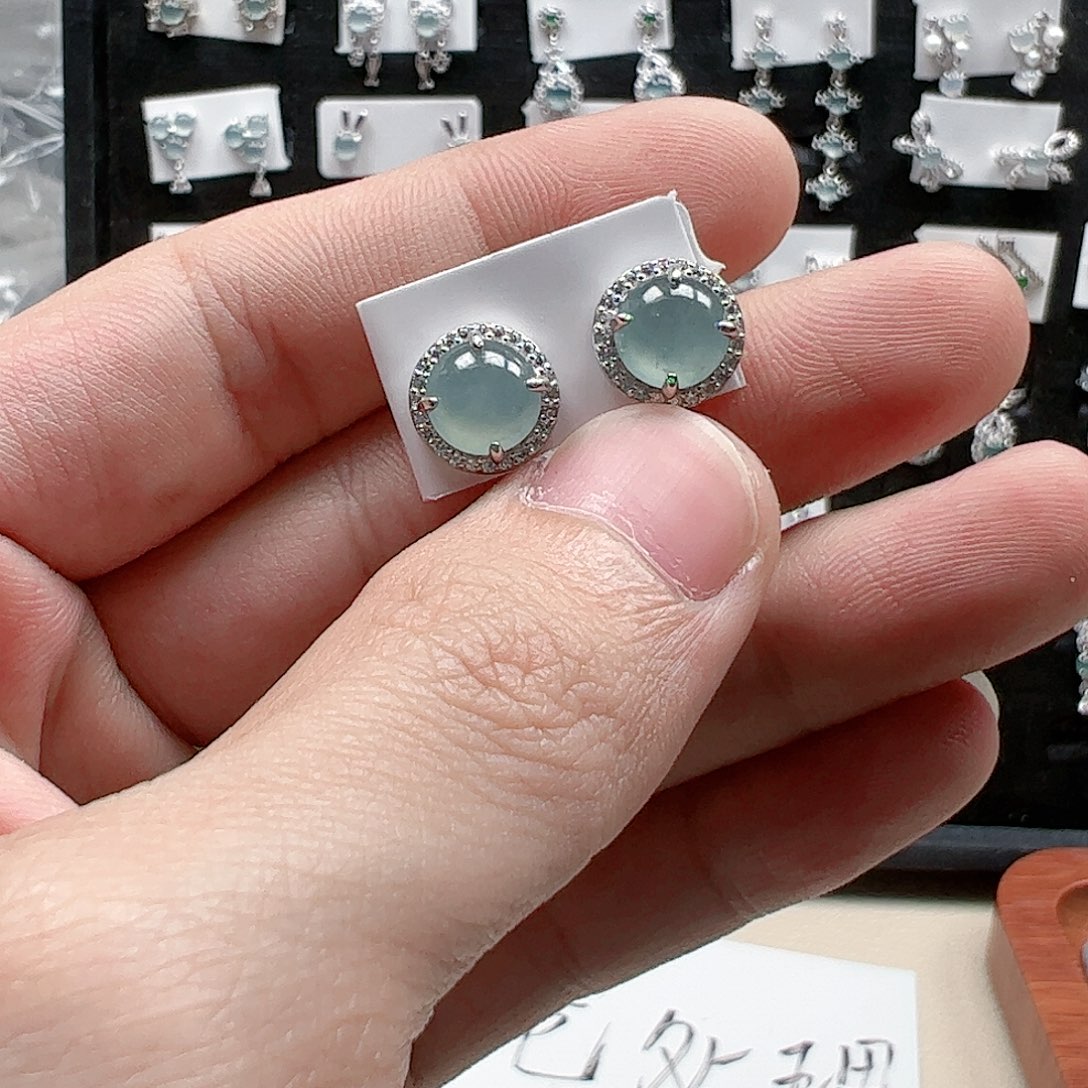 翡翠手链银S925镶嵌天然翡翠A货