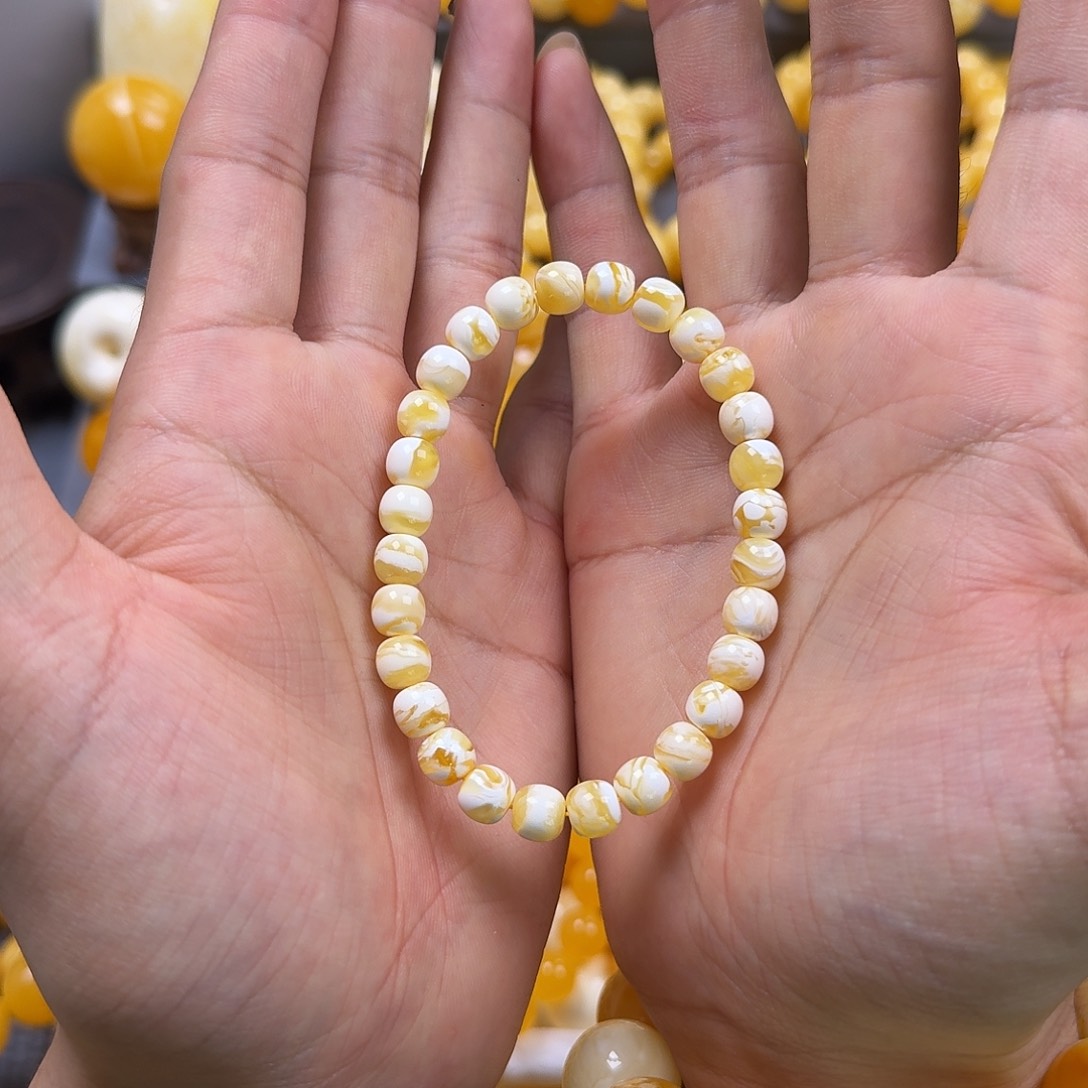 琥珀珠宝奇石未镶嵌7mm