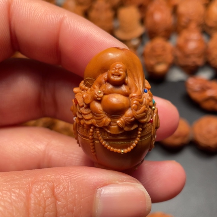 【闪购商品】橄榄核手串/手链聚宝弥勒。