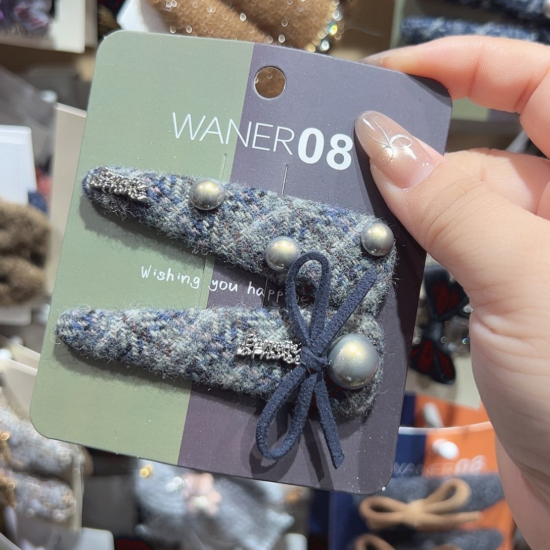 非金属灰色珠珠蝴蝶结掰掰