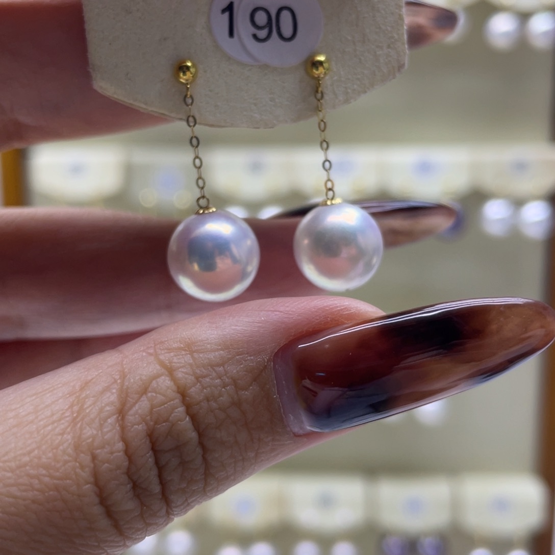 淡水珍珠耳饰18K金镶嵌