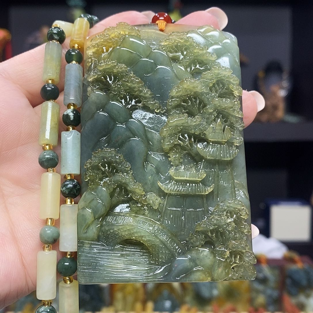 未镶嵌岫玉挂件吊坠手把