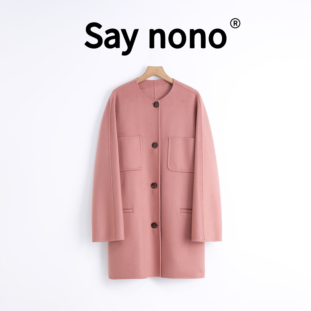 懒猫nono│Saynono 法式温柔＿双面羊绒大衣中长款外套 /JNY246030