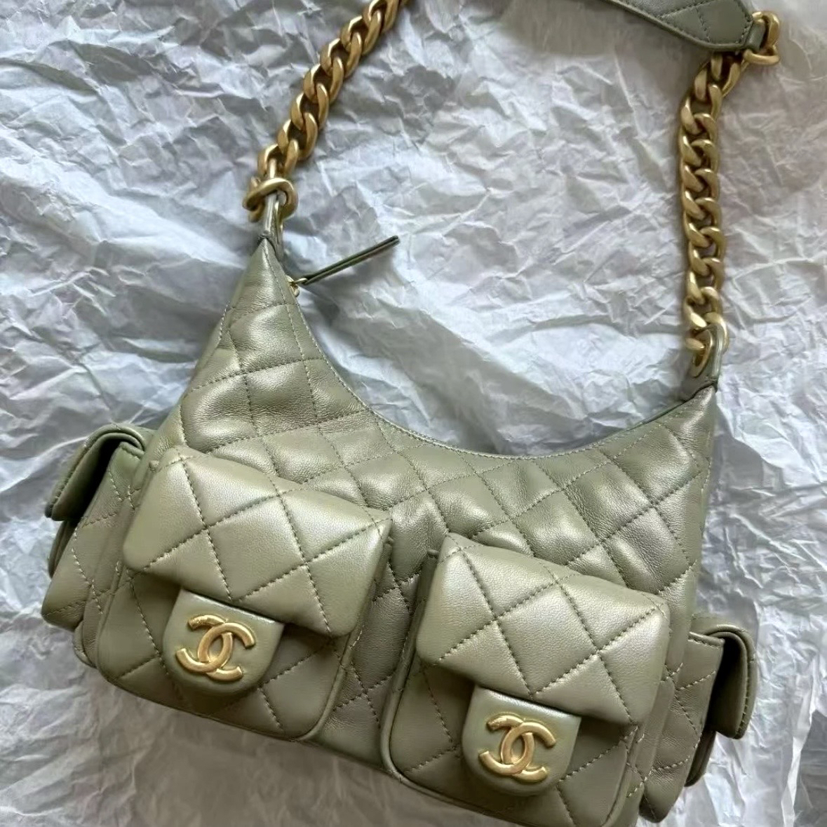 95新 Chanel/香奈儿 夏七中古/Chanel 25c嬉皮hobo单肩包/1683356