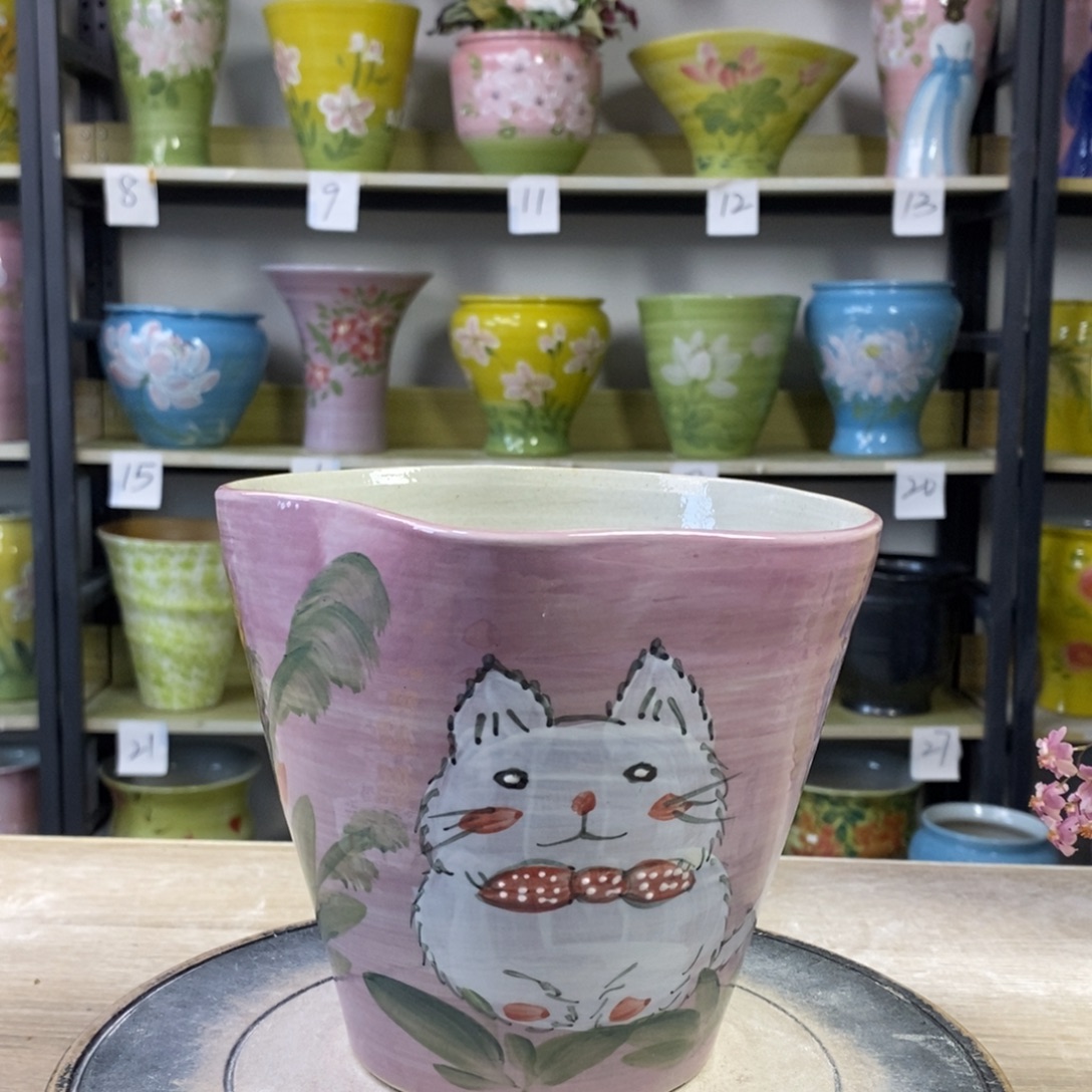 景德镇手工手绘陶瓷花盆