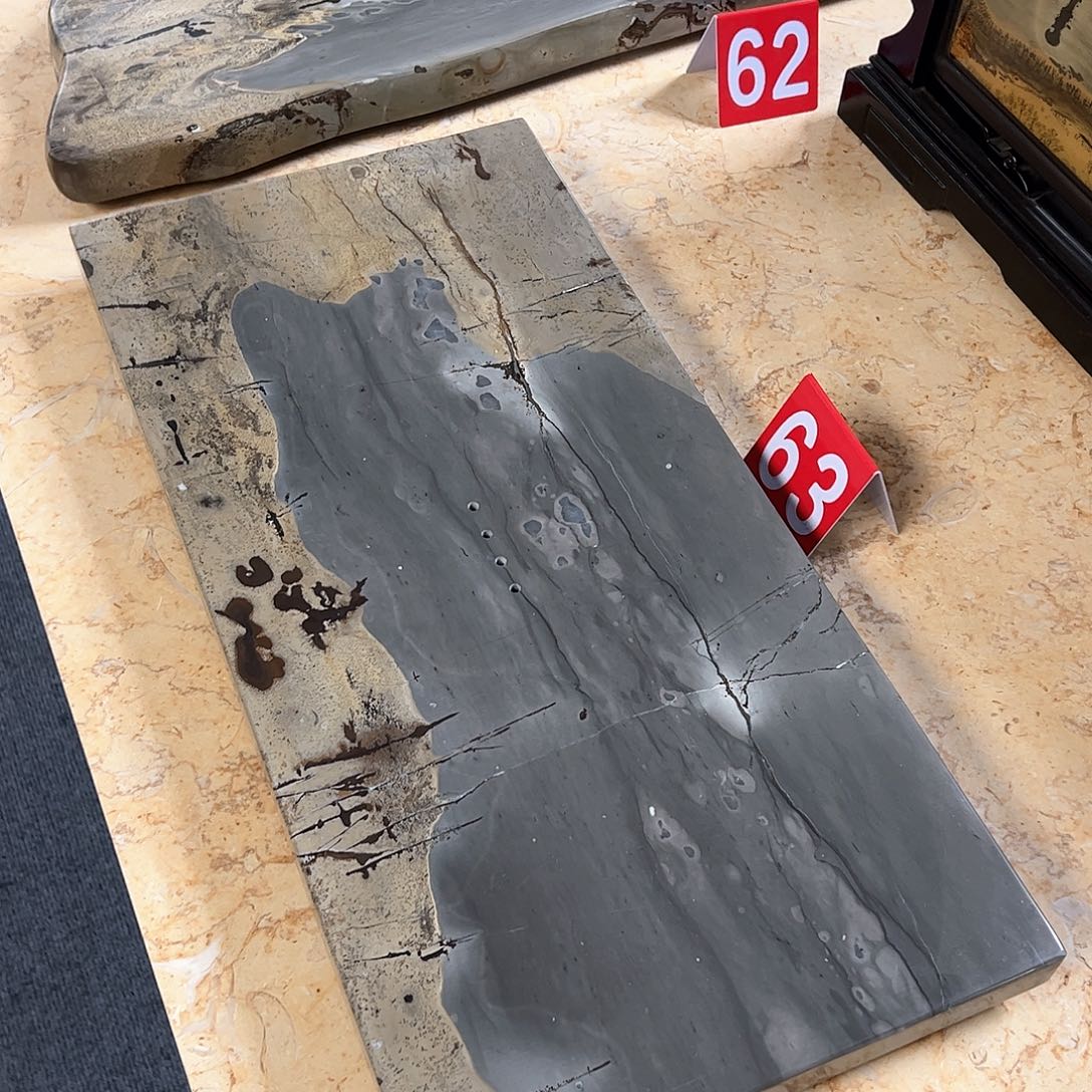 广西石天然国画石茶盘