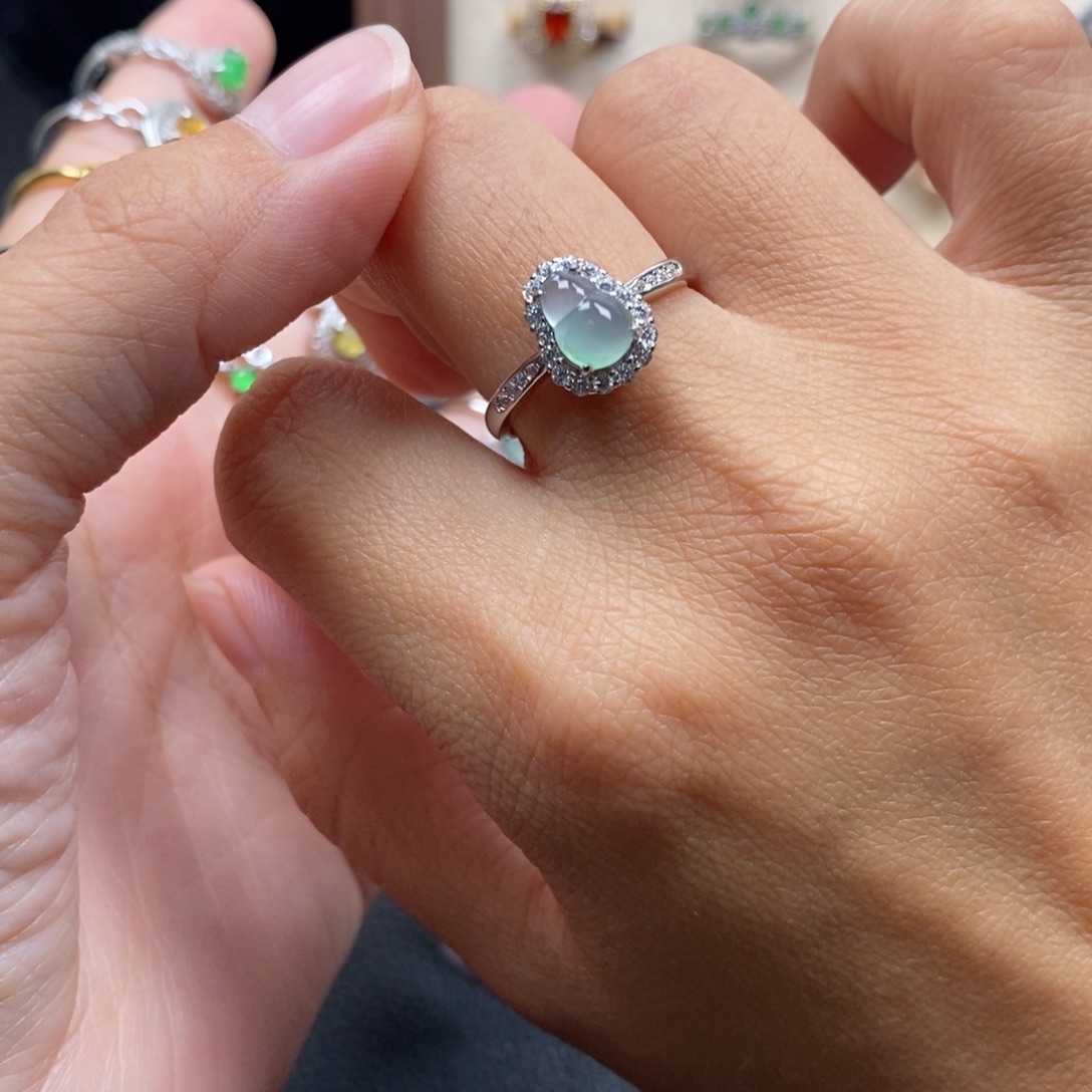 翡翠银S925镶嵌戒指