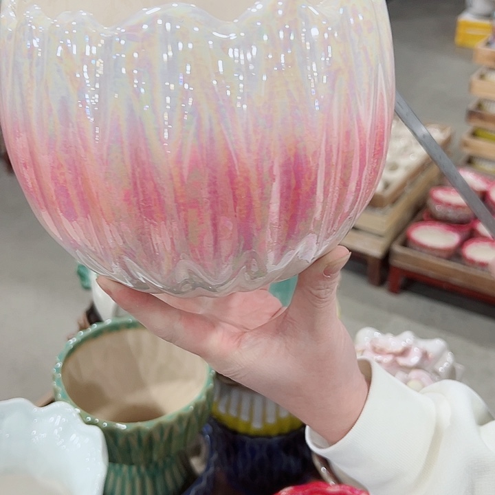 有孔.凑满10元发货多肉陶瓷花盆！