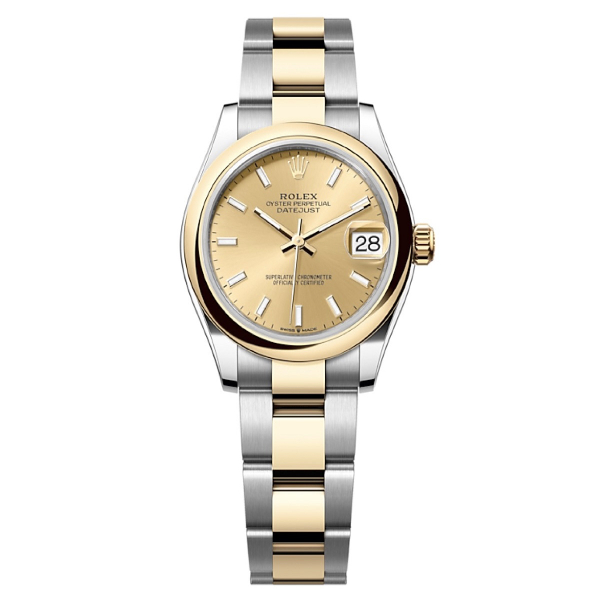 95新 Rolex/劳力士 日志系列/女表/31mm/金盘/条刻278243