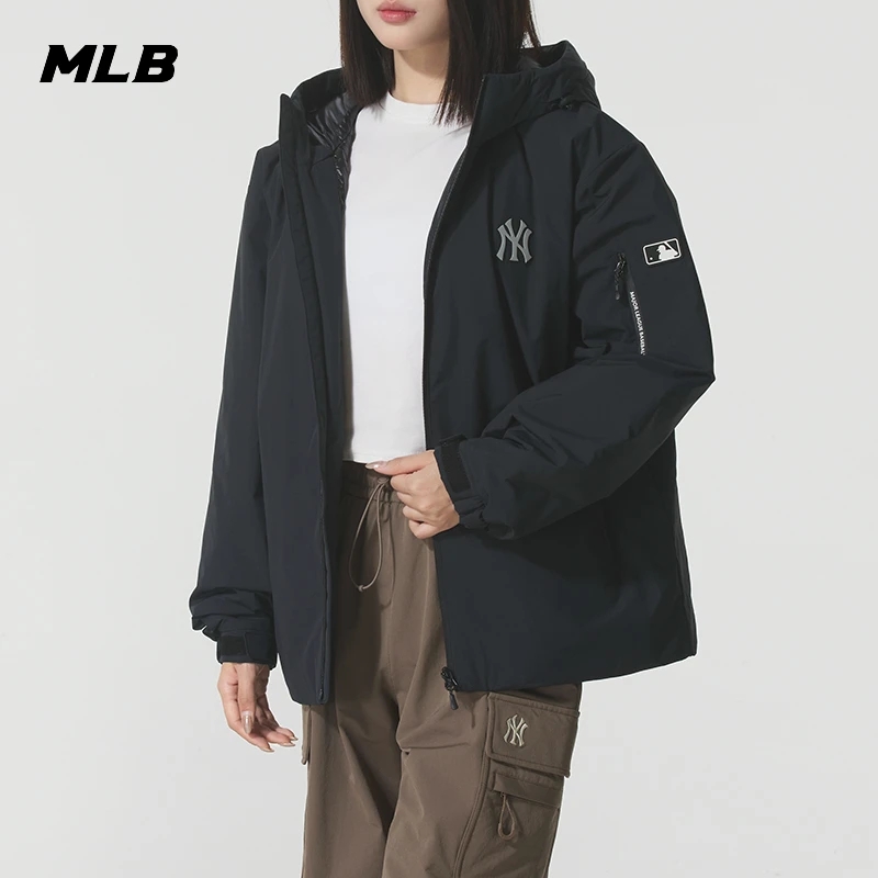 韩国MLB男装女装羽绒服2025新款冬季纯色运动服简约休闲棉羽0156