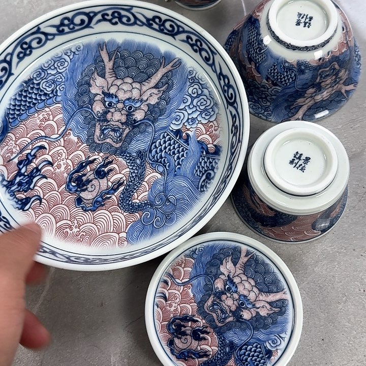 瓷片霸王龙5件套景德镇